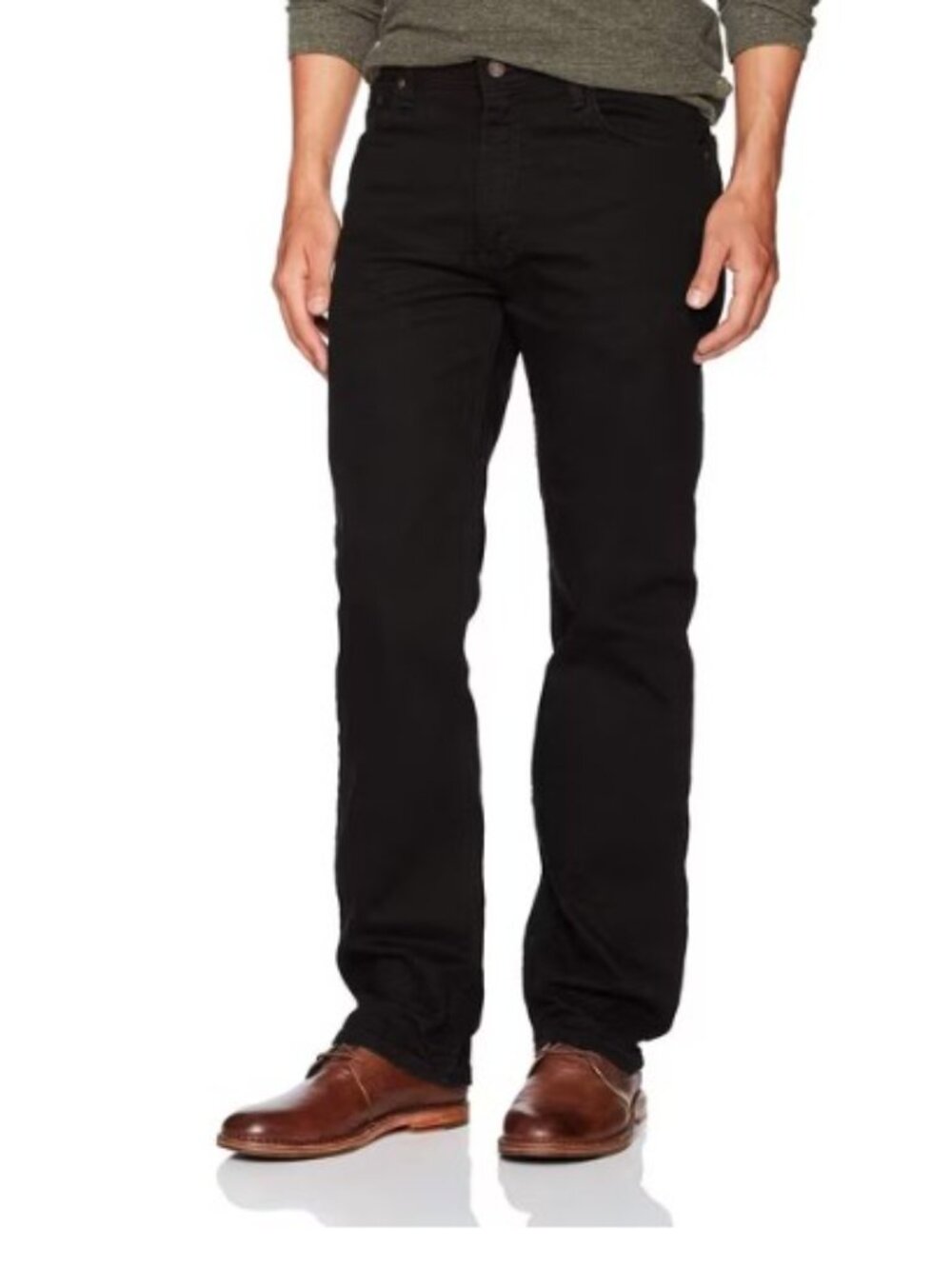 Wrangler Authentics Regular Fit Comfort Flex Waist Black Jeans, 34 x 32